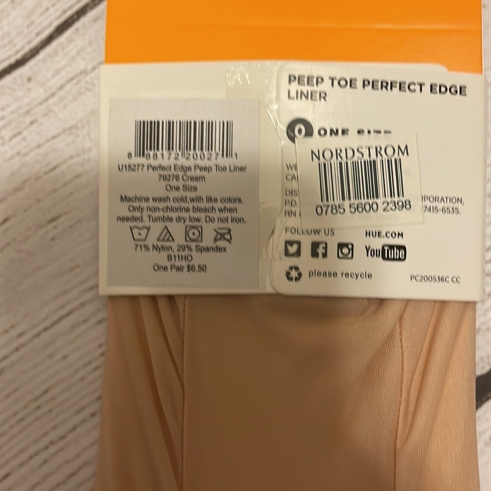 NWT HUE peep toe perfect edge liner sock​​​ - Picture 3 of 3